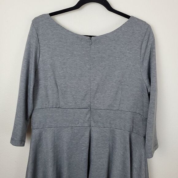 NY Collection Gray Skater Dress. 3/4 sleeve. Size XL Petite - Picture 9 of 9
